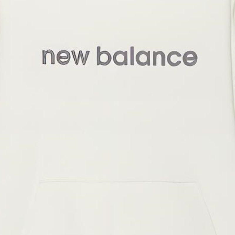 New Balance Sweatshirts Unisex Ivory White Hooded Moderate Regular AMT21361-IV