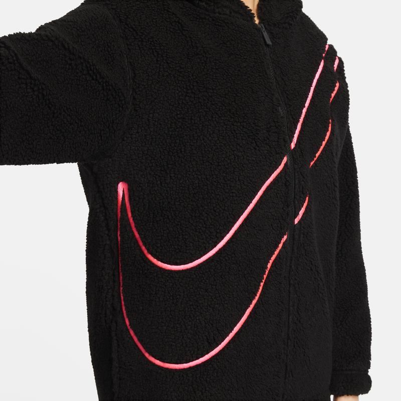 Nike Sportbekleidung Therma-FIT Repel Lockerer Schnitt Durchgehender Reißverschluss Mit Kapuze Wasserabweisende Jacke Damen Schwarz FZ6536-010