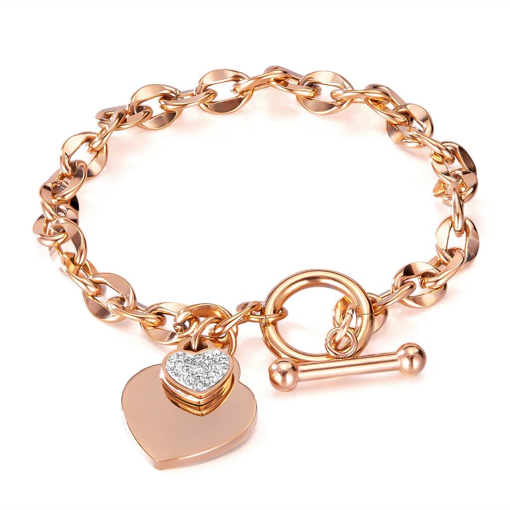 Fashion love heart bracelet jewelry personalized titanium steel bracelet for women
