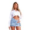 Missy Empire Womens/Ladies Washed Denim Full Zip Mini Skirt