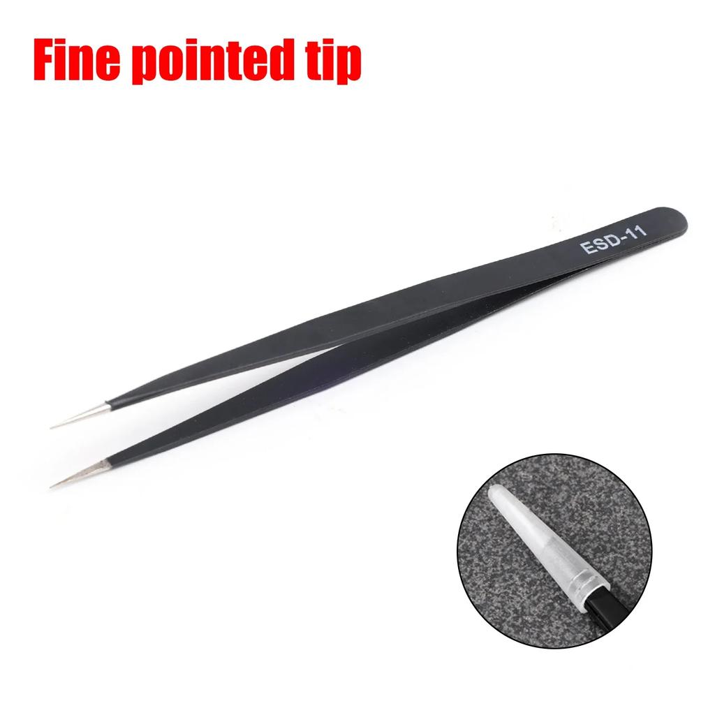 Anti-Static Stainless Steel Tweezers Precision Maintenance Industrial Electronic Repair Tool Car Body Sheet Metal Repair Tools
