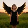 Yousheng Angel Wings for Kids Girls Feather Angel Wings Costume with Headband Wand Halloween Cosplay Party Dress Up Props