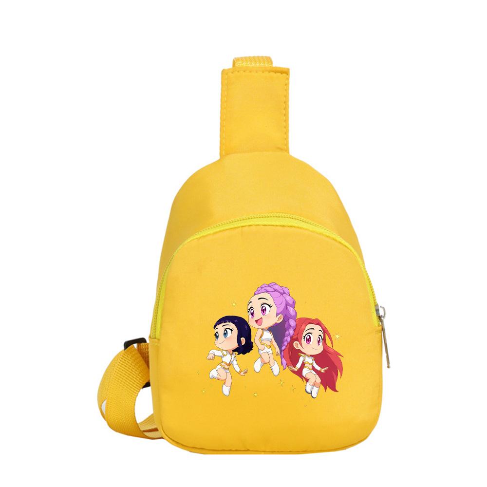Borsello petto stampato Anime Cartoon K-Pop Demon Hunters Kawaii per Ragazzo Ragazza Borsa a spalla Studente Borsa a tracolla portatile Borsa petto di Natale Regalo per bambino