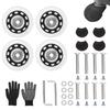 Suitcase Caster Replacement, Transparent, Set of 4, 2.0 Inches (50 Mm), Rubber Suitcase, Tire,