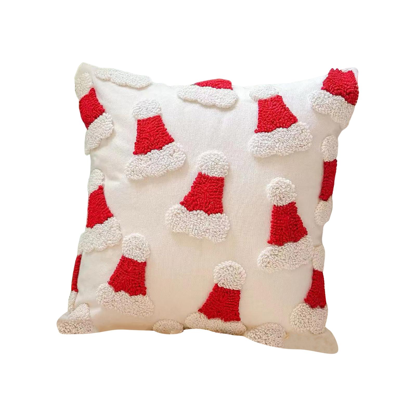 

45cm Christmas Pillow Cover, Christmas Deer Cane, Home Sofa Pendant, Decorative Cushion One Size