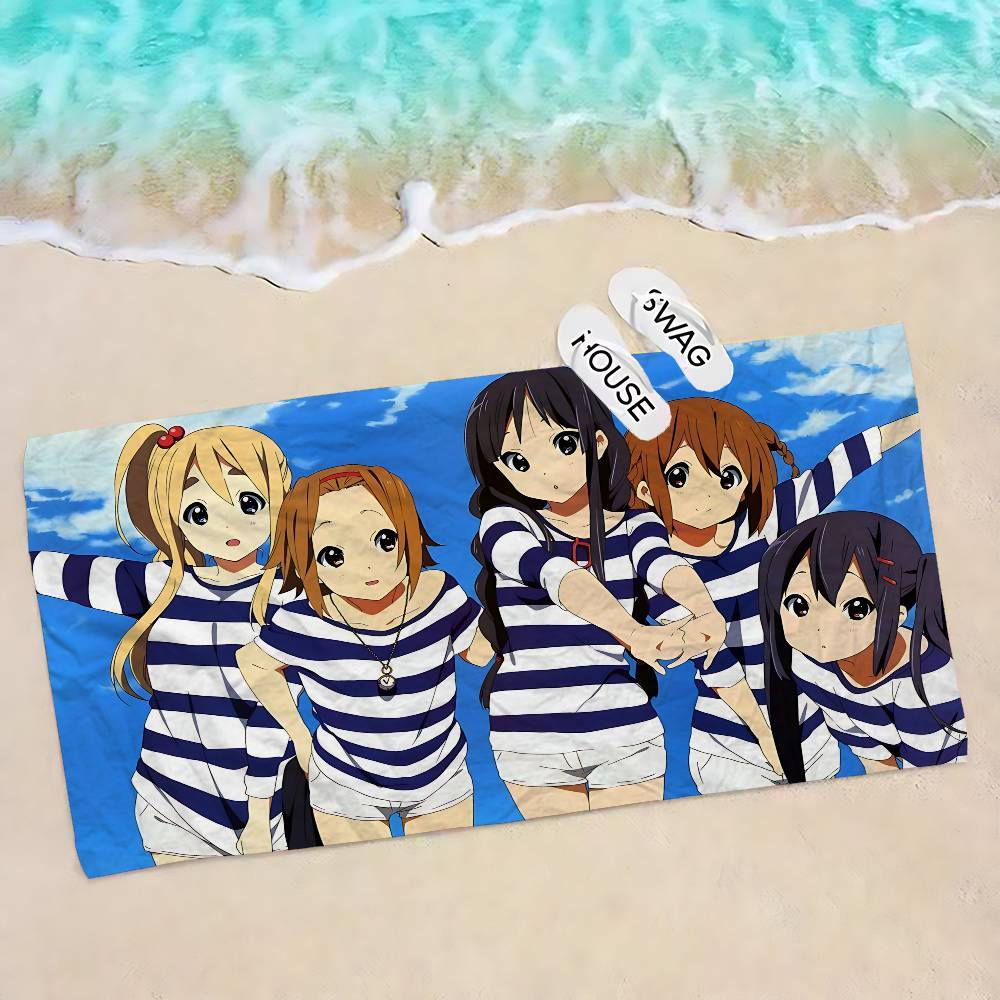 Anime K-On Mikrofaser Bedrucktes Strandtuch Bergsteigen Yoga Strand Schwimmen Laufen Saugfähiges Weiches Handtuch
