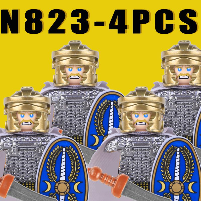 Medieval Military Rome Knights Building Blocks Castle Army Warrior Soldier Figures Crossbowman Shield Sword Legion Bricks Toys