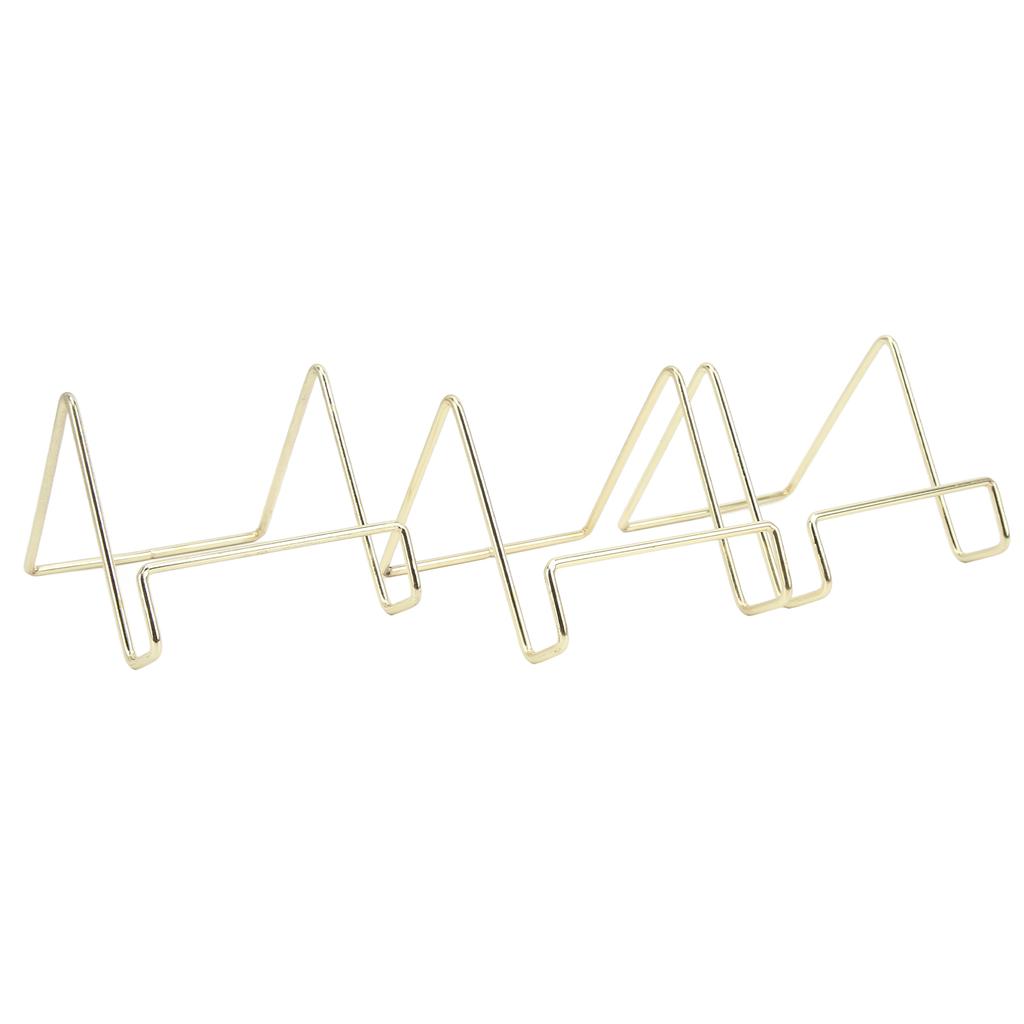 3 Pcs Wire Plate Stand Gold Simple Stylish Geometric Design Rust Resistant Wire Plate Stand Holder Easel Display