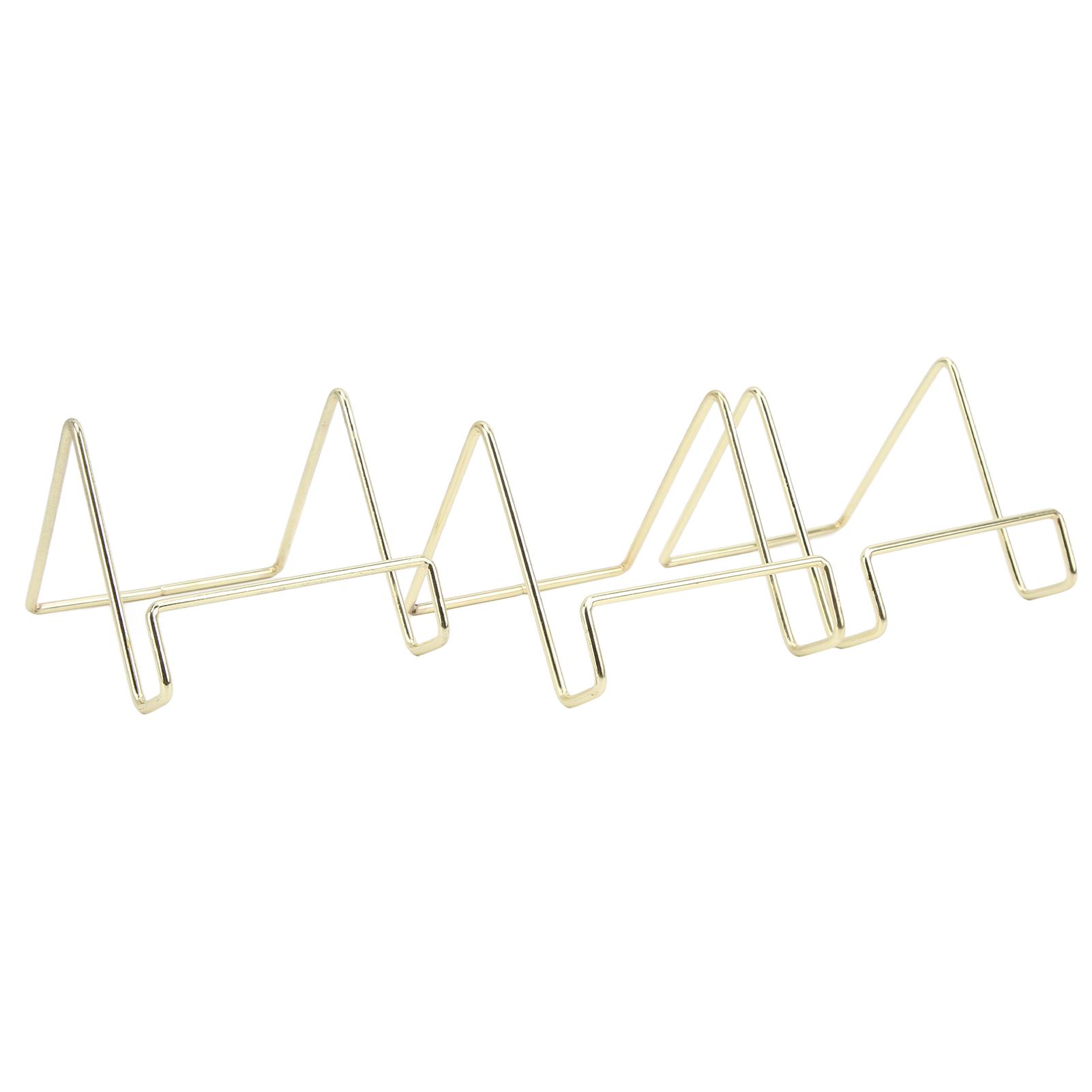 

3 Pcs Wire Plate Stand Gold Simple Stylish Geometric Design Rust Resistant Wire Plate Stand Holder Easel Display