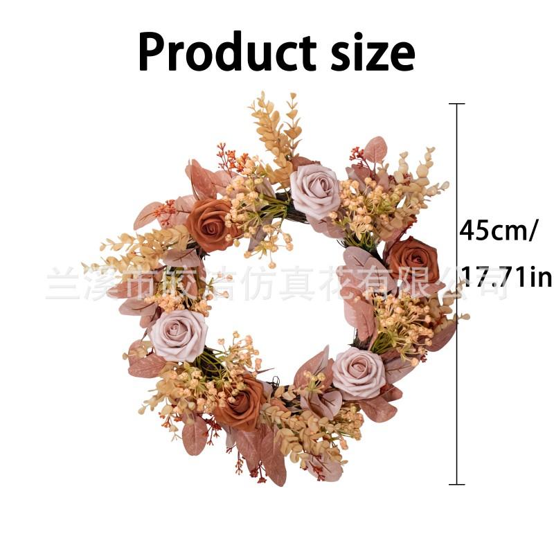 Large Artificial Eucalyptus Wreath With Red Berries Door Window Wall Decor 45cm Holiday Home Decoration