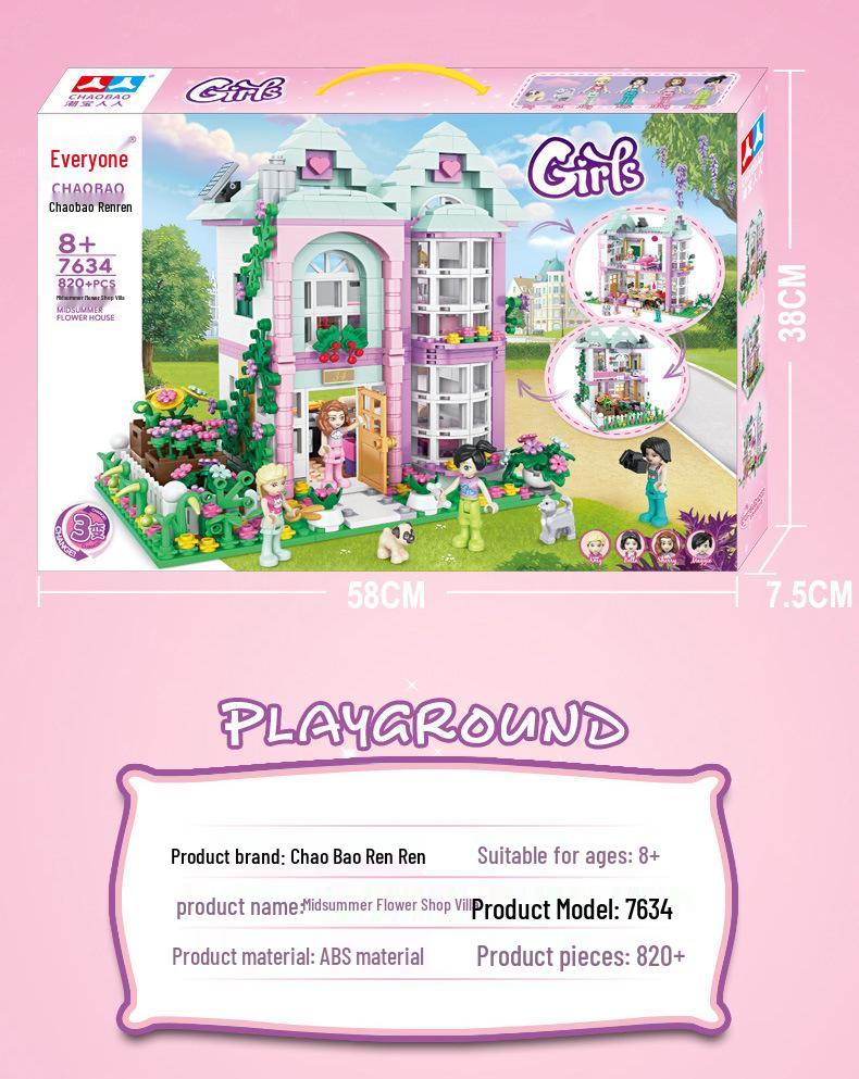 Chao Bao 7647 Lego-Compatible Seaside Villa Girls' Building Blocks Puzzle Toy