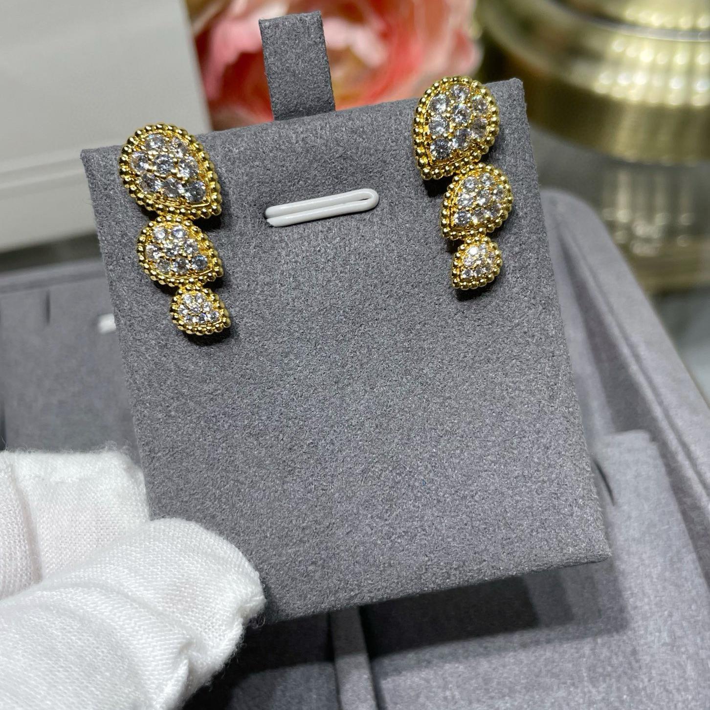 

Hot Brand Vintage Earrings for Women Luxury Jewelry Fashion Water Drop Designer Eardrop Pure 925 Sliver Party Stud Earrings розового золота