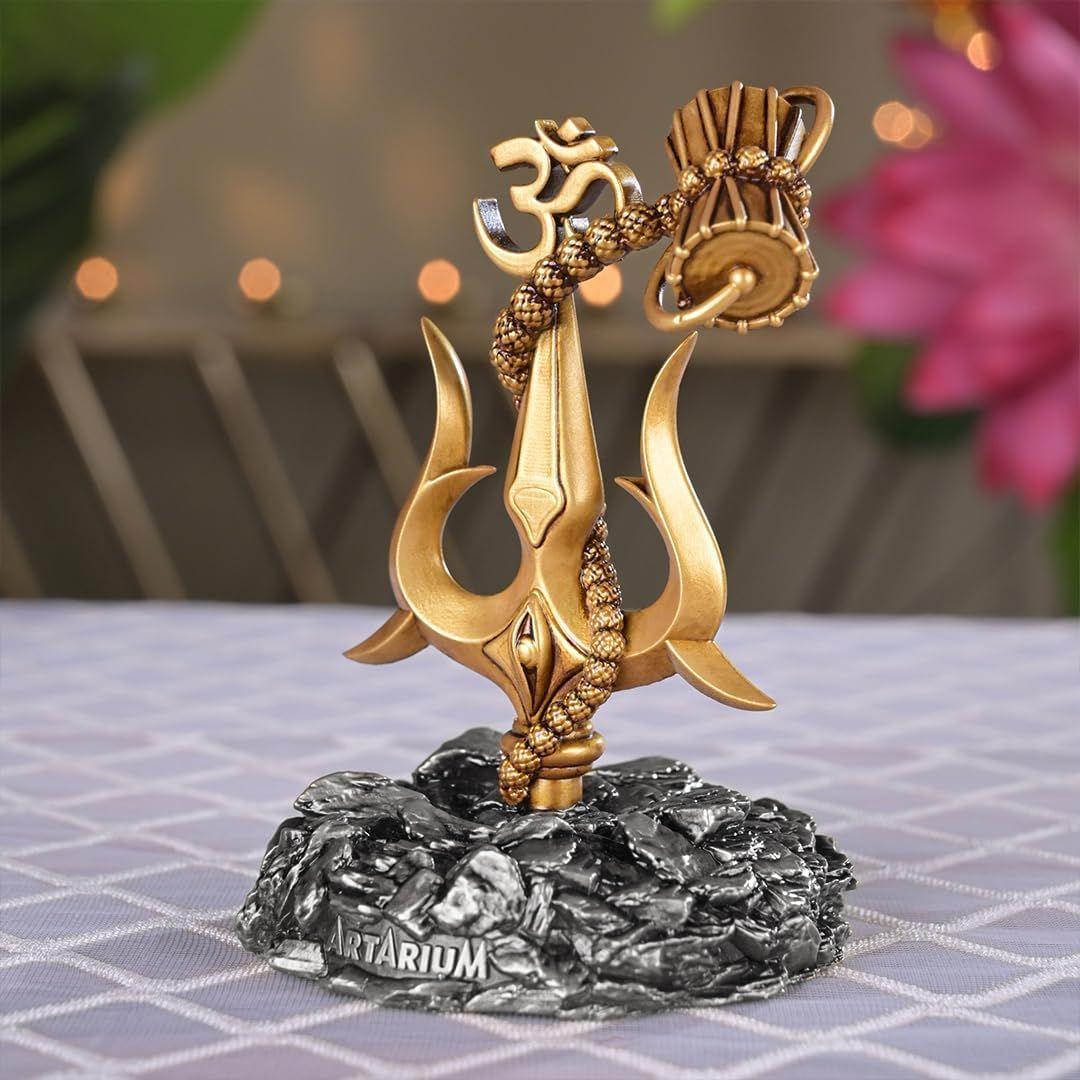

Trishul with Damru Traditional Trishul Damru Shiva Trishul Idol Decorative Showpiece for Car Dashboard Home Decor