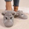 Home Slippers, Comfortable and Warm Open Toed Soft Plush Shoes, Solid Color Indoor Floor Slippers