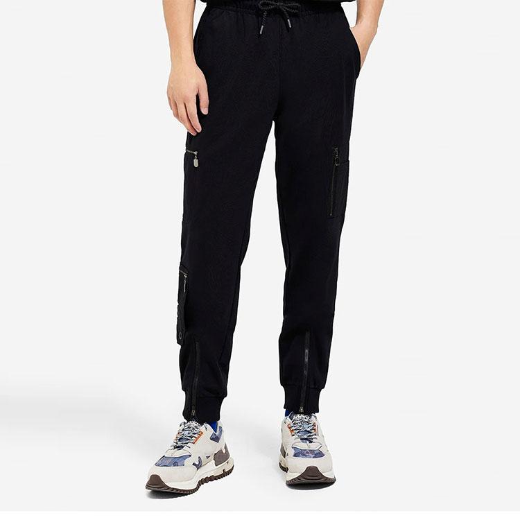 Li-Ning Starry Sky Pattern Solid Color Multi-Pocket Drawstring Joggers Men Bottoms Black AKLSC89-3