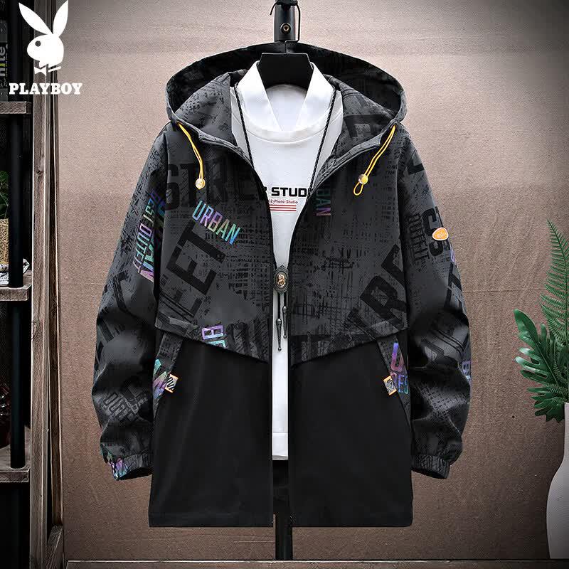 PLAYBOY Men's Hooded Casual Jacket