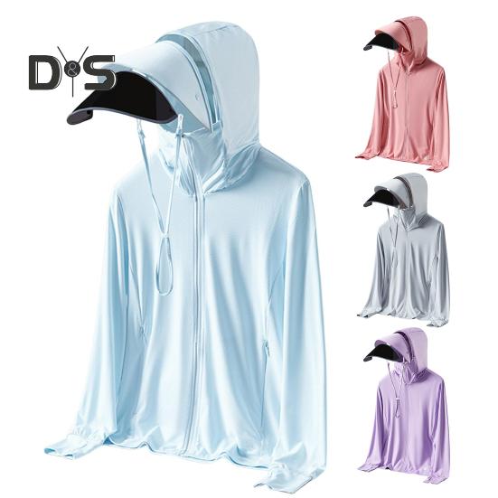Women's Sun Protection Hoodie Jacket UV Blocking Long Sleeve Cooling Sun Shirt Casual Windbreaker Sportswear for Summer Outdoor Hiking