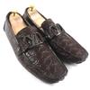 Pristine LOUIS VUITTON loafers Dark brown Crocodile mens 10 Used