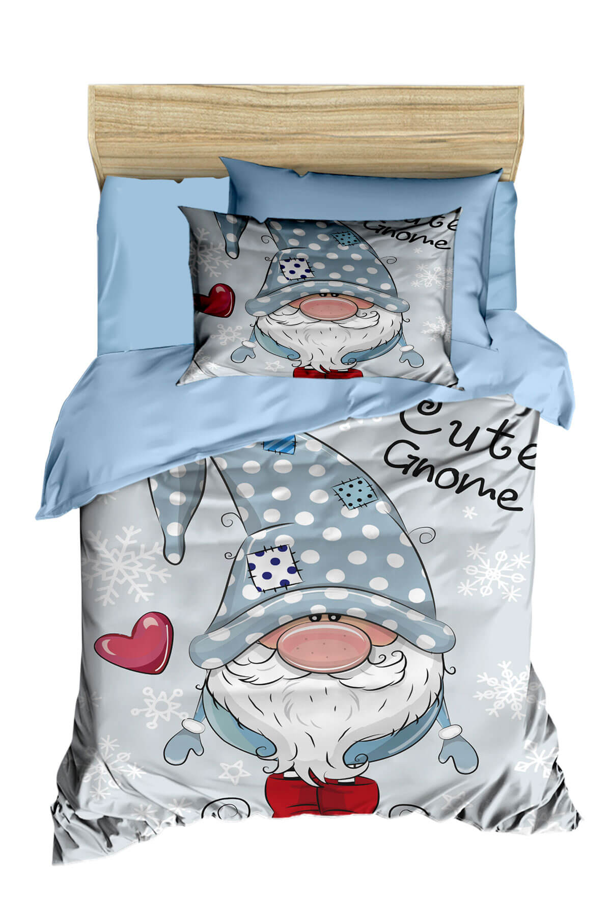 

Digital Printed 3D Cotton Newborn Baby Bedding Set Cute Gnome Blue