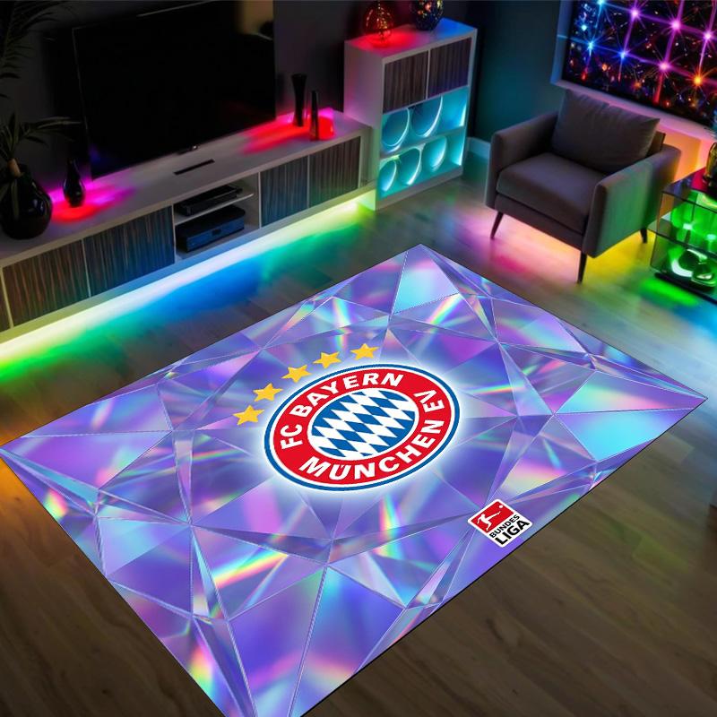 Bayern Munich Design Crystal Velvet Carpet Cozy Non?Slip Printed Rug For Bedroom Living Room Entrance