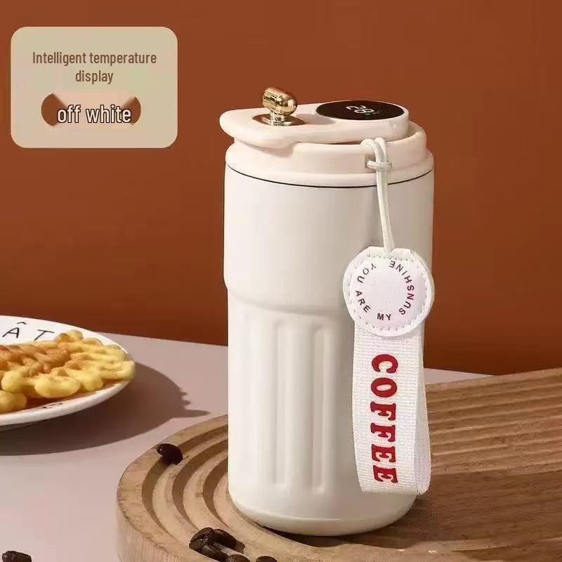 450ml Stainless Steel Thermos Cup with Smart Temperature Display, Portable, Leak-Proof, Corrosion Resistant, High-Quality Travel Coffee Mug