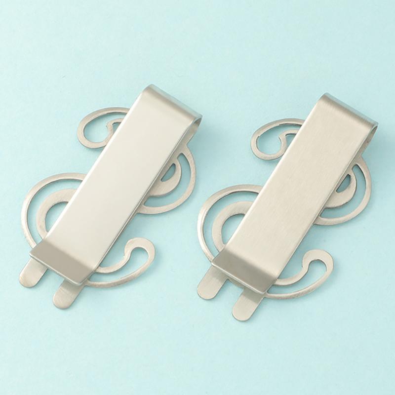 1Pcs Slim Money Clip Stainless Steel Cash Bills Credit Clip  Dollar Design  Coin Banknote Cash Clamp Holder
