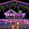 Outdoor Solar Icicle Curtain Lights - Flashing Starry String for Christmas & Wedding Decor