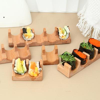 Wood Sushi Tacos Holder Taco Stand Serving Rack Divider Taco Rack Tray Plates
