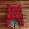 Womens  Fall Sweaters Long Sleeve Print Tops Pullover Sweaters Loose Dressy Casual Basic Clothes