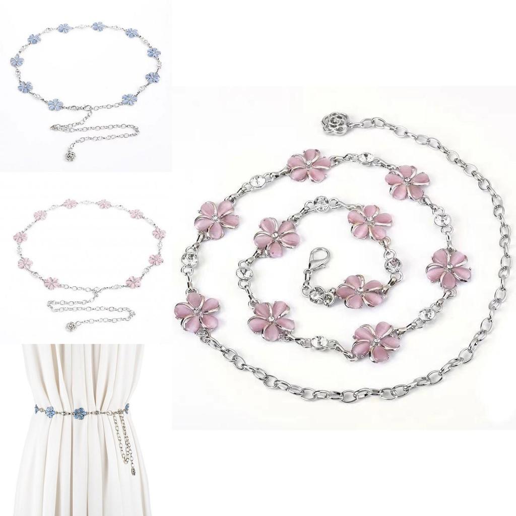 Blue Metal Waist Chain For Women Fashionable Summer Accessory