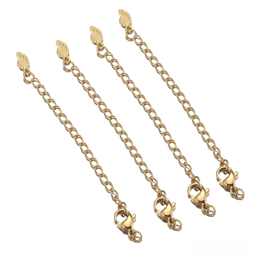 5pcs Stainless Steel Extension Tail Chain Lobster Clasps Connector Extended Chain Bracelet Necklace Jewelry Making DIY Component