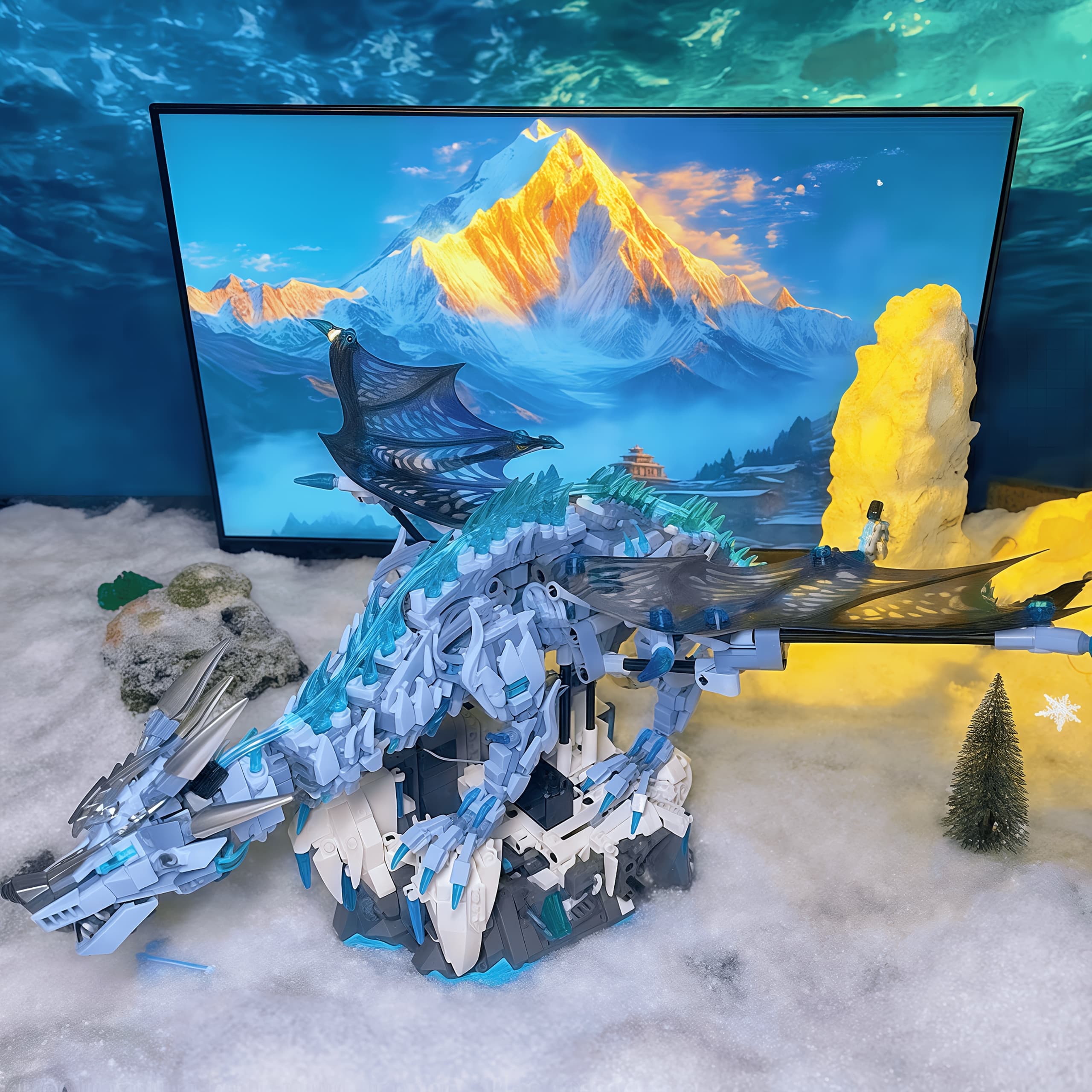 

Mechanical Ice Dragon Set, Made Of Abs Material, A Cool Present For Movie Fans, The Top Choice For Christmas, Halloween, Or Birthday Surprise Gifts M