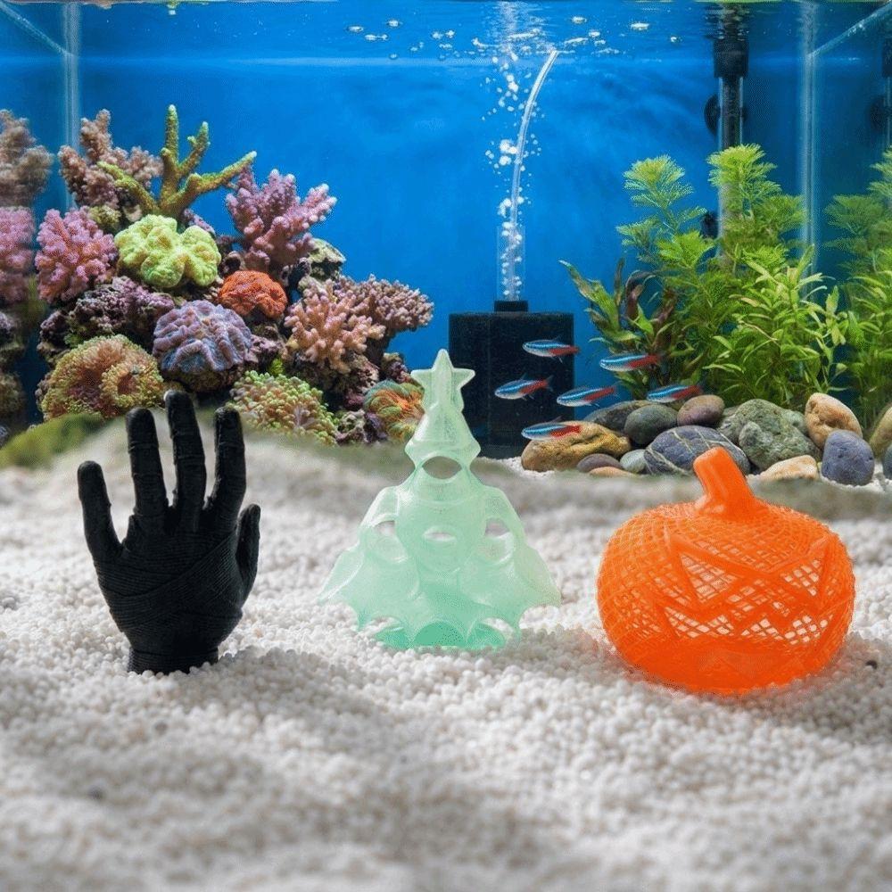 3D Printed Christmas Aquarium Hideout Cave Hollow Betta Fish Hideout Aquarium Decoration Aquarium