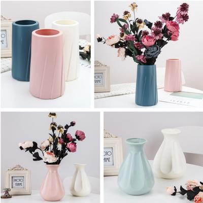Simple Plastic Vase Hydroponic Flowers Artificial Flower Vase Desktop Living Room Dining Tables Decoration Ornaments DIY Gifts