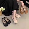 French Mary Jane Flat Bottom Shoes Women's Spring Autumn New Style Slip-On Casual Shoes Soft Comfortable Microfiber Upgraded