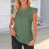 Damenmode Rundhals Kurzarm T-Shirt Farbe Locker Passform Tanktop