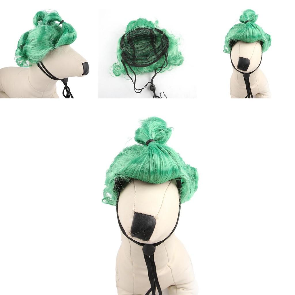 Adorable Green Princess Style Dog Cat Costume Wig Headpiece For Fun Photography