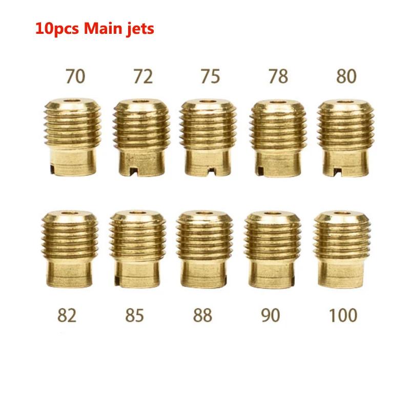 

Main Jets For Honda GX140 GX160 GX200 GX390 212cc Mini Bike Go Kart FCR Carb WH100T Scr-100cc Main Jet Fuel Nozzle Gicleur GX 10pcs 70-100