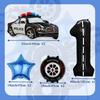 Police Car-themed Tire Digital Aluminum Film Balloon Set for Children's Birthday Party Racing Decoration