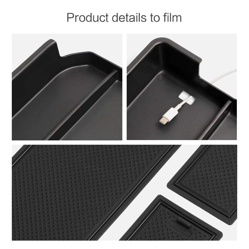 for Toyota Land Cruiser Prado 2024 J250 Center Console Armrest Storage Box Tray Organizer Accessories Tidying Black