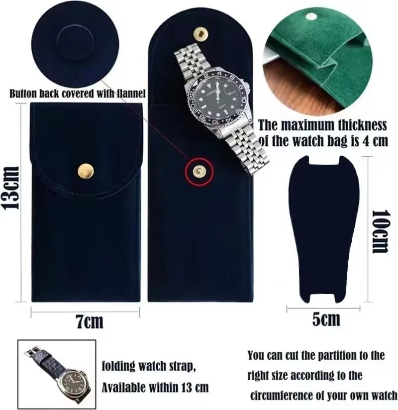 Embers Watch Bag Green Blue Black Flannelette Gift Bag Travel Storage Case Durable Portable Watch Dust Protection Case