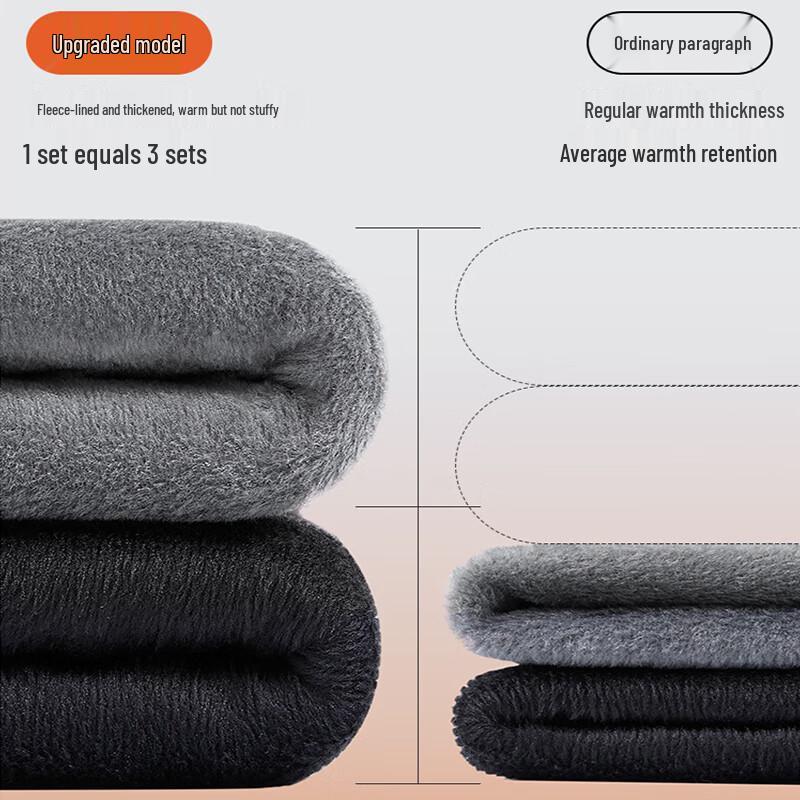 Septwolves Men's Fleece Lined Thermal Underwear Set