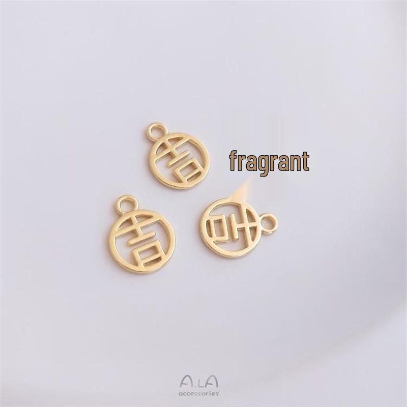 14K Gold Plated Ruyi Fu Character Pendant Bracelet - Auspicious Charm Jewelry