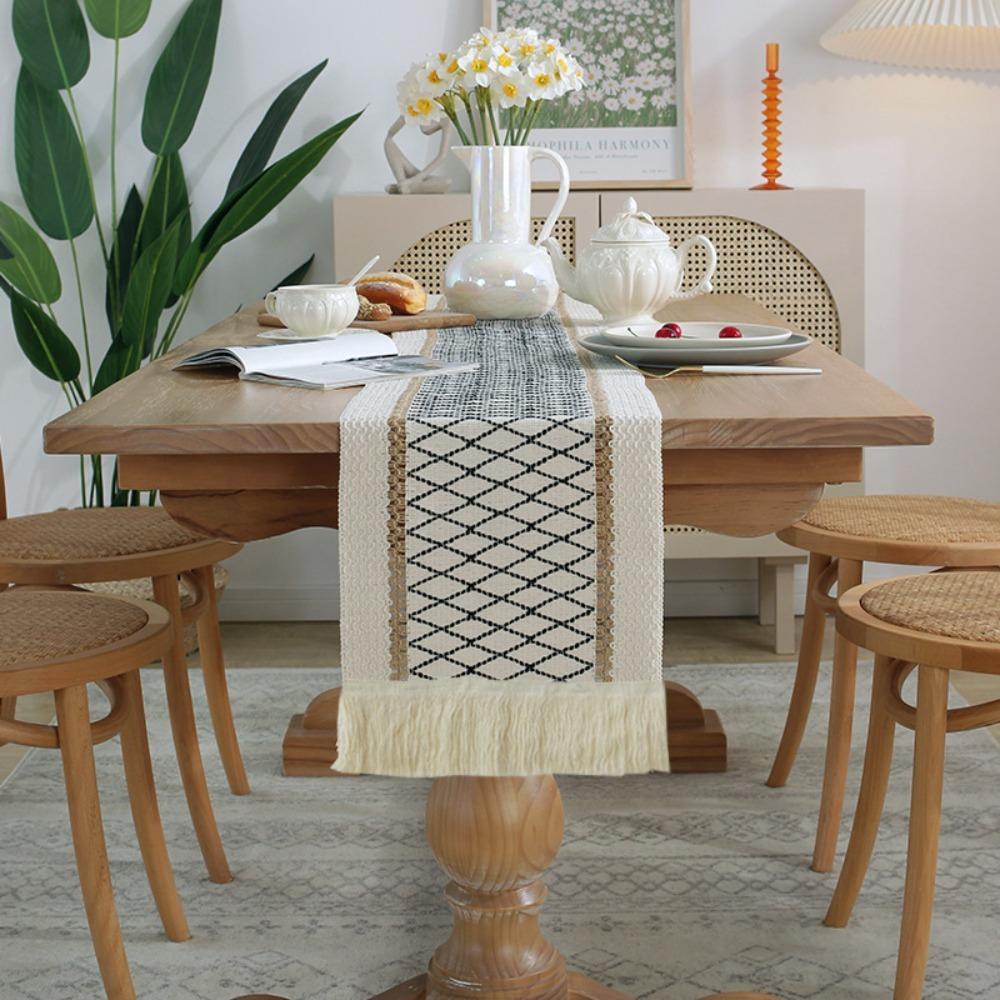 Cotton and Linen Bohemian Table Runner Nordic Style Table Cover Household Table Flag  Dining Table