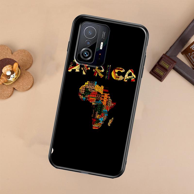 Africa Map Geography Painted For POCO X5 X4 X3 F5 Pro M4 M5s F3 F4 GT C40 Phone Case For Xiaomi 12T 11T 13 Pro 12 Lite