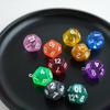 Acrylic 12-Sided Colorful Polyhedral Dice Keychain Ornament