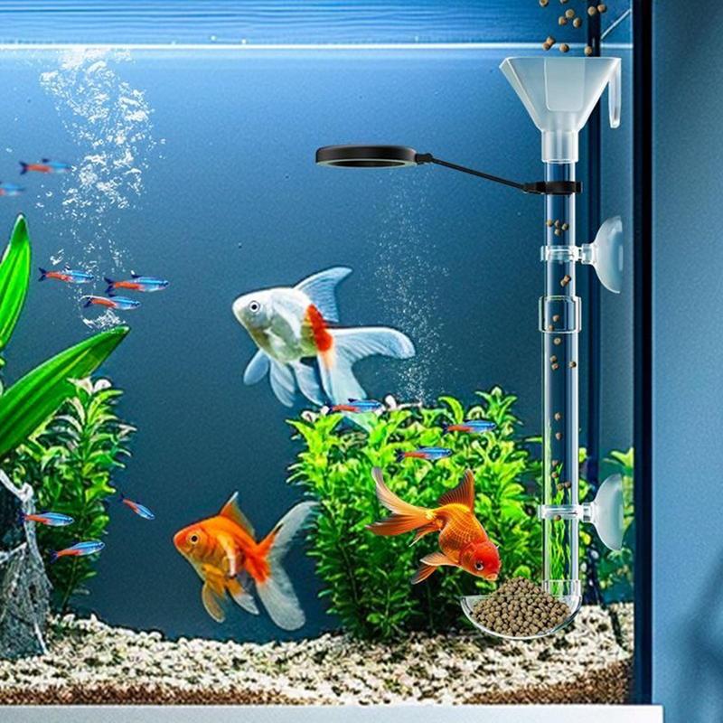 Aquarium Fish Feeder Aquarium Feeder Pipe Directional Telescopic Suction Cup Clear Dispenser For Vacation Shrimp Turtle Feeding