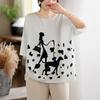 Short Sleeve Oversized Cotton Vintage Character Casual Loose T Shirt Tops Women Summer T-shirt