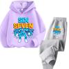 Six Seven Print 3-12Y Kids Hoodies Sets Italian Brainrot BrainRot Tracksuit Children's 67 Korean Sweatshirt Girls Boys Clothes