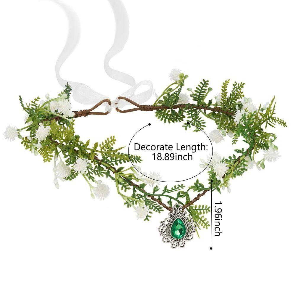 Flower Fairy Flower Leaf Crown Leaf Boho Elven Princess Tiara Garland Forest Floral Headband for Cosplay Photoshoot Wedding